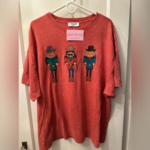 NWT Christmas Cowboy Nutcracker Oversized Tee from Boutique